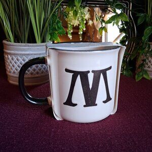 Thyme & Table 16oz ‘M’ Monogram Mug – Ceramic, Never Used, Sleeve Intact